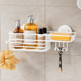 LEVERLOC Shower Caddy Suction Cup, 2 Pack Shower Shelves for Inside Shower with Hooks &amp; Soap Holder, NO - Drilling Bathroom Shower Organizer, Rustproof Meatl Shower Holder Storage, Black - Homesidy.com