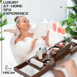 Premium Bathtub Tray Caddy, Expandable Bath Tray, Unique House Warming Gifts, New Home, Anniversary and Wedding Gifts for Couple, Bridal Shower Gift for Women - Homesidy.com