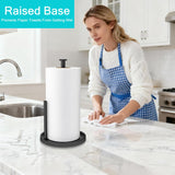 Paper Towel Holder Countertop, Standing Paper Roll Holder with Anti Slip Weighted Base, Stainless Steel Freestanding Paper Towel Holder for Kitchen, Black - Homesidy.com
