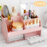 Makeup Organizer with Drawers, Cosmetic Storage for Dresser Vanity and Bathroom Countertop, Beauty Holder for Lipstick Brush, Skincare Organizer for Vanity, Cosmetic Display Case (White) - Homesidy.com