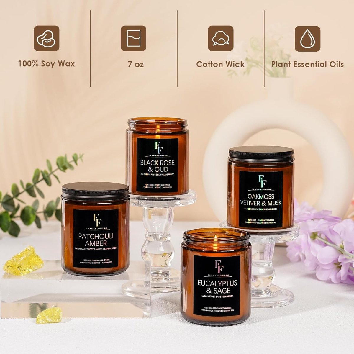 Vanilla Coconut Candle, Scented Candle for Home Soy Wax Candle, Aromatherapy Candle Gift for Women Men, 7oz - Homesidy.com