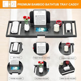 Bathtub Tray Caddy - Bath Tray - Bath Tub Tray Caddy - Bamboo Bath Table Tray for Tub - Expandable Size, Fits Most Tubs - Homesidy.com