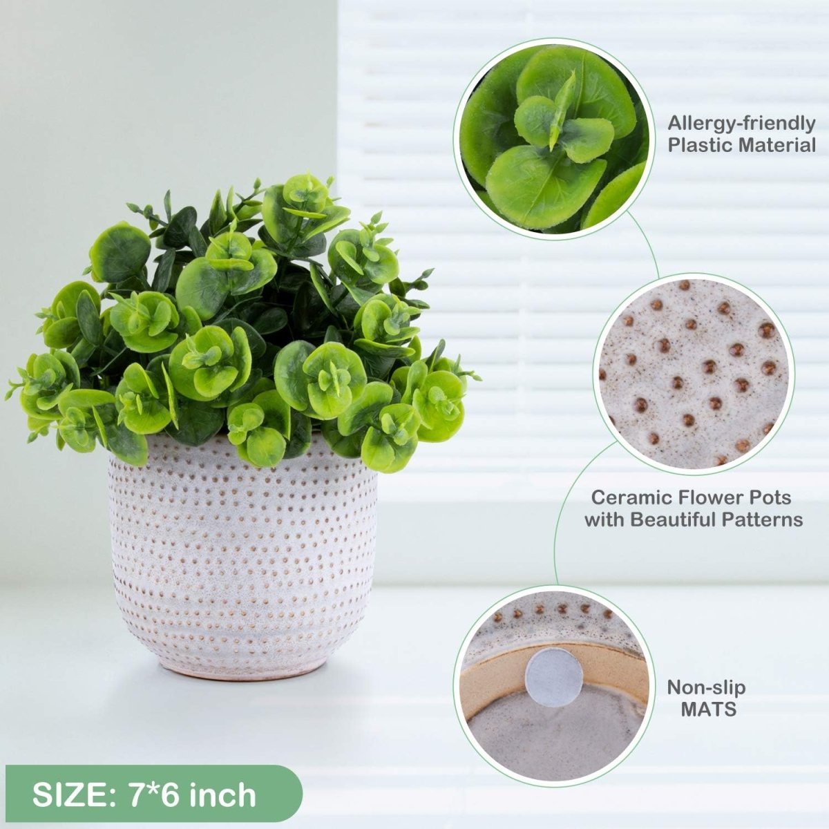 Karlliu Artificial Plants Cute Colourful Succulents in Ceramic Planter Fake Plant Flowers Potted for Home Living Room Office Desk Decor Bathroom Bedroom Indoor Decoration - Homesidy.com