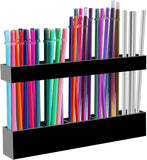 Malldii 9.5” Large Acrylic Straw Holder for Cabinet Door - Reusable Tumbler Straw Organizer Storage, Small Kitchen Accessories Container, Ultra Sticky Cupboard Door Mounted (Transparent) - Homesidy.com