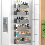 HuggieGems Metal 4 Pack Magnetic Spice Storage Rack Organizer for Refrigerator and Oven, Black Fridge Organizers and Storage - Homesidy.com