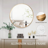 HARRITPURE Round Mirror 30 Black Wall Mounted Circle Mirrors Vanity Mirror with Brushed Aluminum Alloy Frame Modern Decoration for Bathroom, Living Room, Vanity, Bedroom, Entryway - Homesidy.com