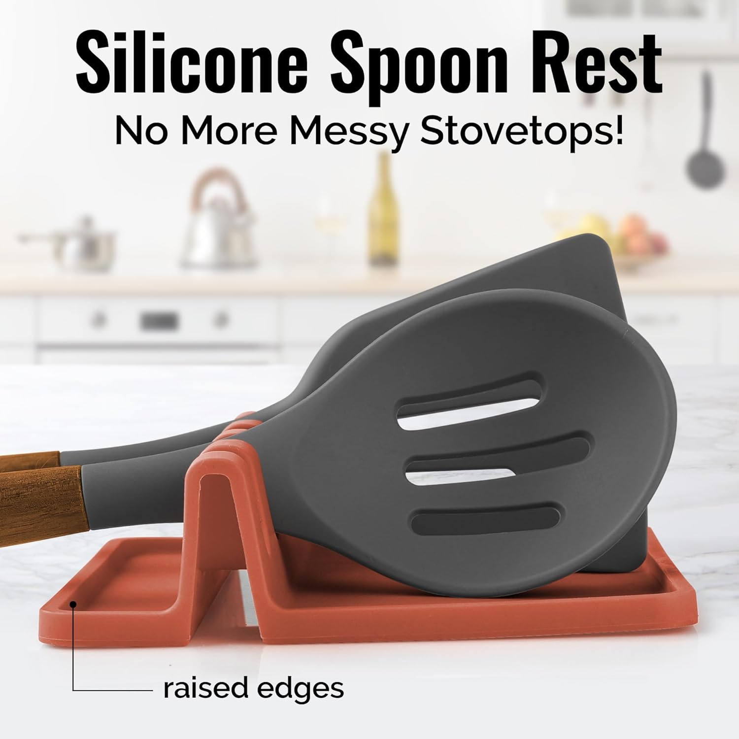Zulay Kitchen Spoon Rest for Multiple Utensils High Heat - Resistant Silicone Drip Pad, BPA - Free Spoon Holder for Stove Top, Kitchen Gadget Holder for Ladles, Tongs, Cooking Spatula - Makes Great Gift - Homesidy.com