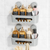 LEVERLOC Shower Caddy Suction Cup, Shower Organizer Removable Bathroom Shelf, Storage Suction Powerful Max Hold 22lbs Bathroom Caddy Waterproof Holder, White - Homesidy.com