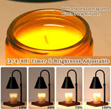 Modern Candle Warmer Lamp with Timer, Dimmable Candle Lamp Warmer, Men Women Christmas Birthday Gifts, Black Candle Warmer, Adjustable Candle Light Warmer, Cozy Living Room Bedroom Home Decor - Homesidy.com