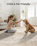 AMADA HOMEFURNISHING 8x10 Washable Area Rug, Low - Profile Large Area Rug with Non - Slip Backing &amp; Durable Edge Binding, Vintage Large Rugs for Living Room, Bedroom, Dinning Room - Homesidy.com