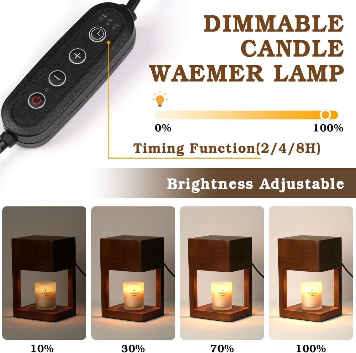 Modern Candle Warmer Lamp with Timer, Dimmable Candle Lamp Warmer, Men Women Christmas Birthday Gifts, Black Candle Warmer, Adjustable Candle Light Warmer, Cozy Living Room Bedroom Home Decor - Homesidy.com
