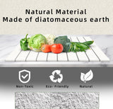 Stone Drying Mat for Kitchen Counter, Collapsible Dish Drying Mat, Fast Drying Diatomaceous Earth Dish Drying Mats, Water Absorbent Diatomite Kitchen Mat (white, medium) - Homesidy.com