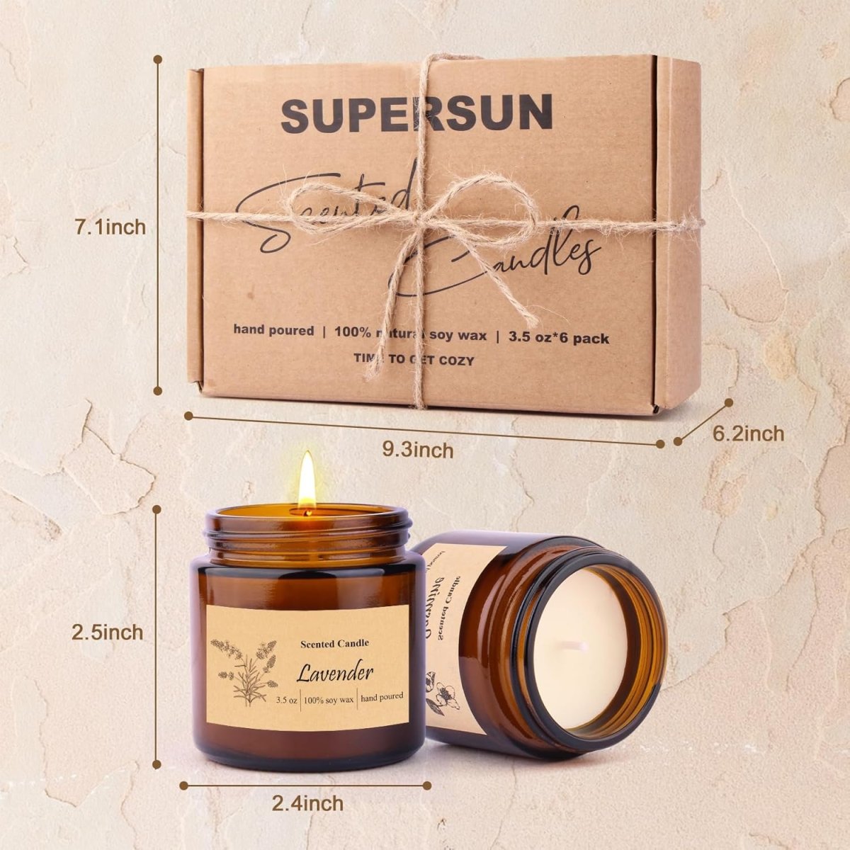 6 Pack Candles for Home Scented, Aromatherapy Jar Candles Gift Set for Women, Long Lasting Burn Soy Wax Candle, Scented Candle Gift Set for Birthday Easter Mothers Day - Homesidy.com