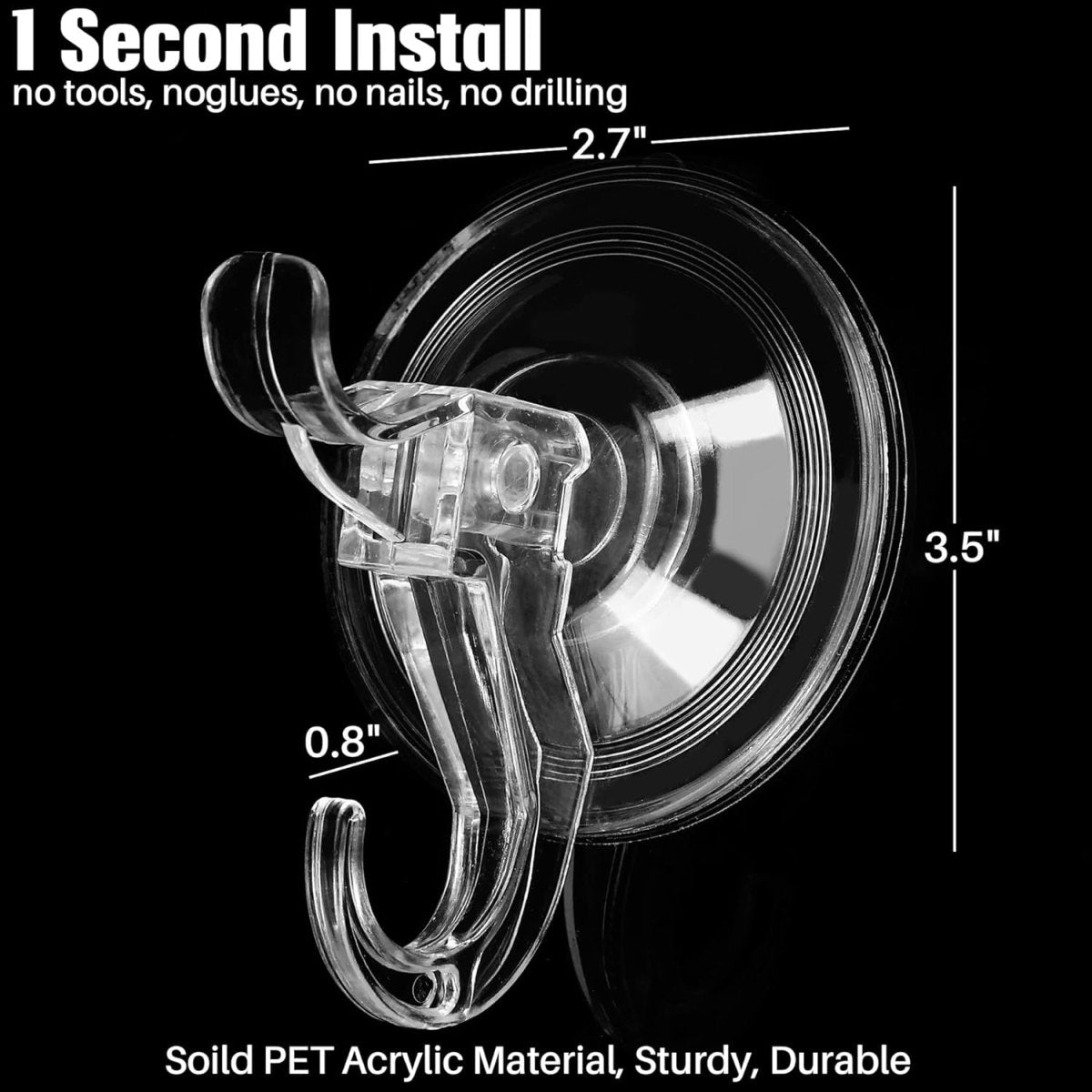 Antimbee 3 Pack Suction Cup Hooks, Clear Suction Cup Hanger, Removable Small Suction Cups for Shower, Bathroom, Glass, Door, Windows, Kitchen - Max Hanging up to 11 lbs on Smooth Surface - Homesidy.com