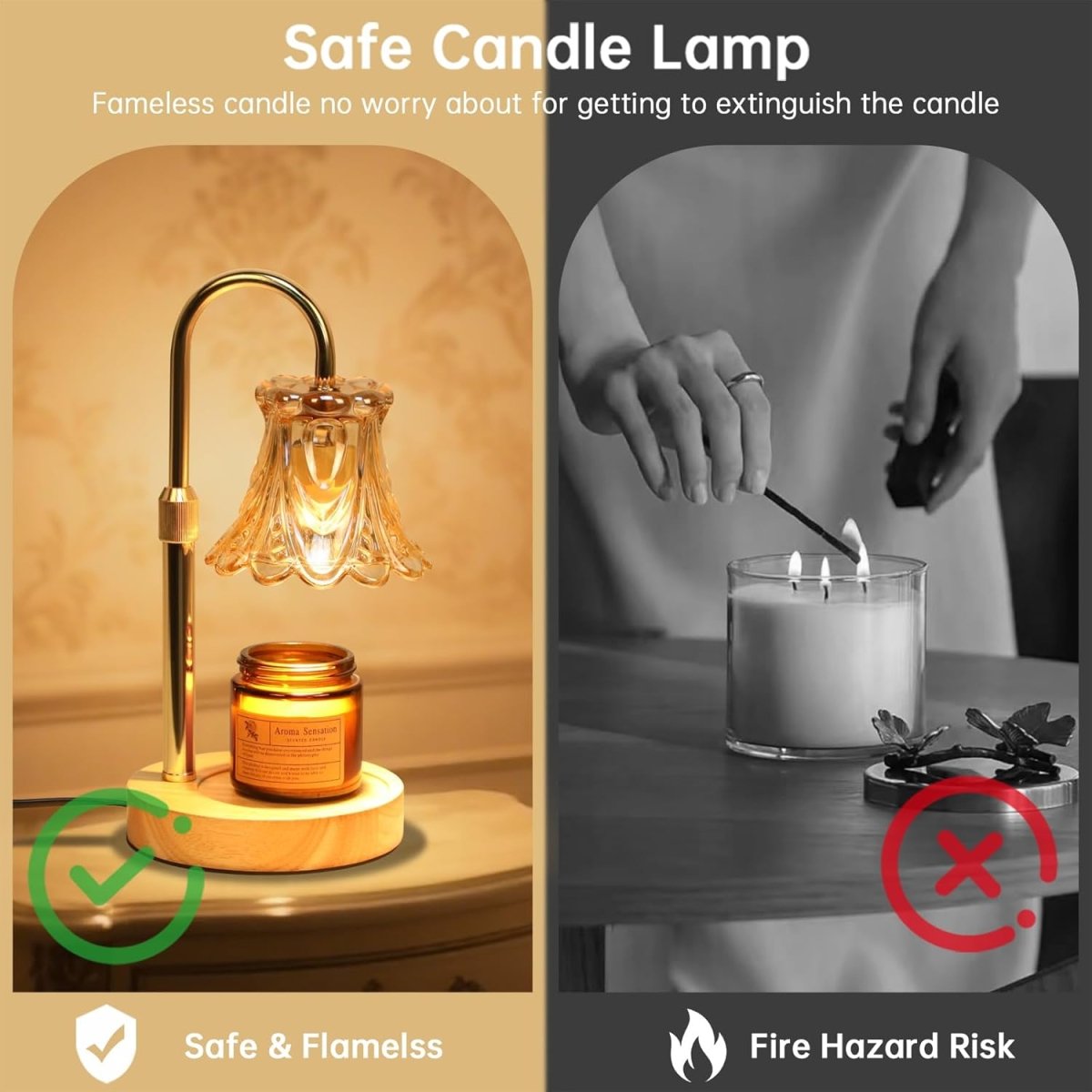 GEEZO Fragrance Candle Warmer Lamp，Electric Candle Warmer with Timer &amp; Dimmer，Mom Christmas Birthday Gifts for Women, House Warming Gifts New Home Bedroom Decor - Homesidy.com