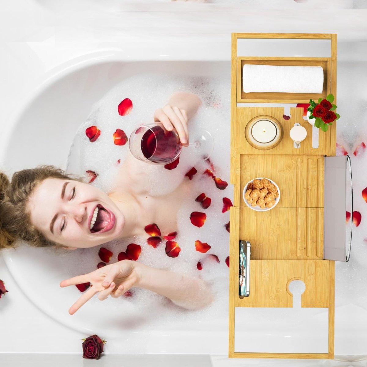 Banlilu Bathtub Tray - Bath Tray Expandable - Bath Tub Tray Table for Bathtub, Ajustable Size, Fits Most Tubs - Homesidy.com