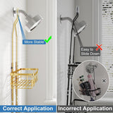 Joqixon Upgraded Extended Length Shower Organizer with Hooks, Rustproof Shampoo Soap Holder, Large Hanging Bathroom Caddy - Homesidy.com