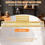 Bathtub Tray Caddy - Bath Tray - Bath Tub Tray Caddy - Bamboo Bath Table Tray for Tub - Expandable Size, Fits Most Tubs - Homesidy.com
