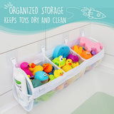 2 x Mesh Bath Toy Organizer 8 Ultra Strong Hooks – The Perfect Bathtub Toy Holder &amp; Bathroom or Shower Caddy – These Multi - use Net Bags Make Baby Bath Toy Storage Easy – For Kids &amp; Toddlers - Homesidy.com