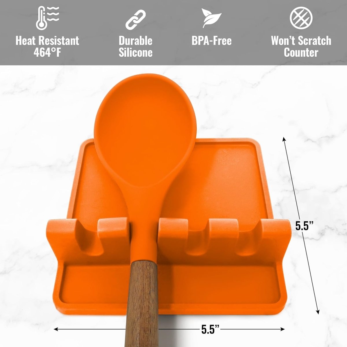 Zulay Kitchen Spoon Rest for Multiple Utensils High Heat - Resistant Silicone Drip Pad, BPA - Free Spoon Holder for Stove Top, Kitchen Gadget Holder for Ladles, Tongs, Cooking Spatula - Makes Great Gift - Homesidy.com