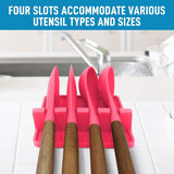 Zulay Kitchen Spoon Rest for Multiple Utensils High Heat - Resistant Silicone Drip Pad, BPA - Free Spoon Holder for Stove Top, Kitchen Gadget Holder for Ladles, Tongs, Cooking Spatula - Makes Great Gift - Homesidy.com