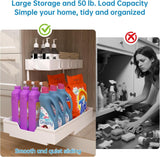 2 Pack Under Sink Organizer 2 Tier Sliding Cabinet Organizers Multi - Purpose Sink Storage Basket L - Shape Narrow Space Storage Shelves with 4 Hook for Kitchen Bathroom Drawer, Black - Homesidy.com
