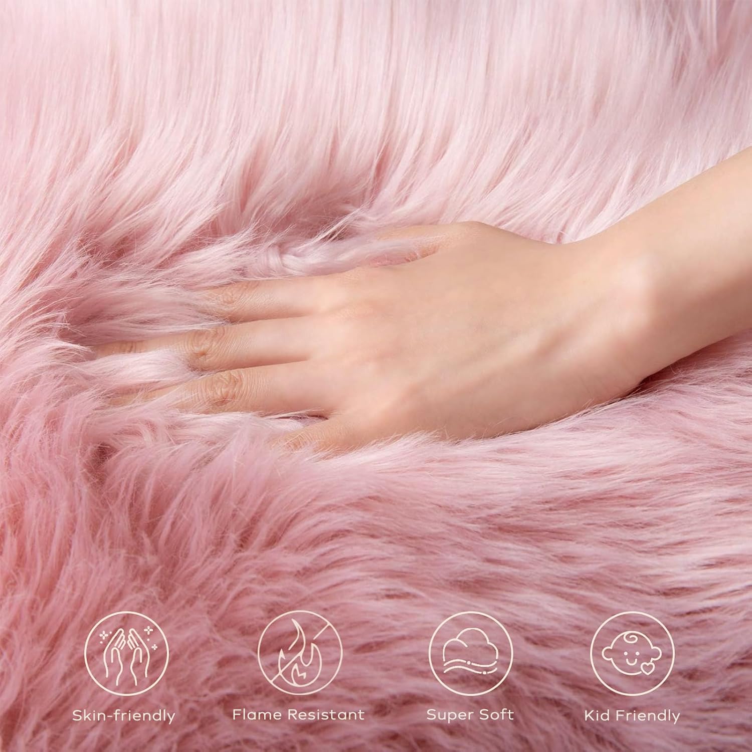 Ashler Faux Fur Rug, Fluffy White Small Sheepskin Rug, Ultra Soft 2x3 Ft Mat, Machine Washable Shag Mats, Nursery Throw for Bed, Living, Kids Room - Homesidy.com