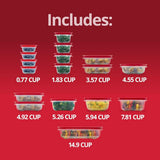 Rubbermaid 16 - Piece BPA - Free Plastic Food Storage Set, Red Vented Lids - Microwave, Dishwasher Safe: Perfect for Meal Prep, Leftovers, and Kitchen Organization - Homesidy.com