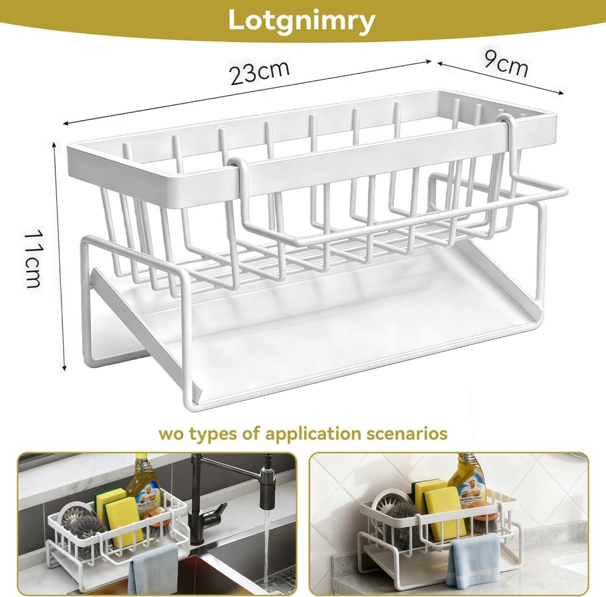 Lotgnimry Sponge Holder for Kitchen, Sink Caddy Organizer Rack for Kitchen Accessories, Soap Dispenser Countertop Organizer Essentials for Home (Black) - Homesidy.com