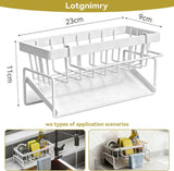 Lotgnimry Sponge Holder for Kitchen, Sink Caddy Organizer Rack for Kitchen Accessories, Soap Dispenser Countertop Organizer Essentials for Home (Black) - Homesidy.com