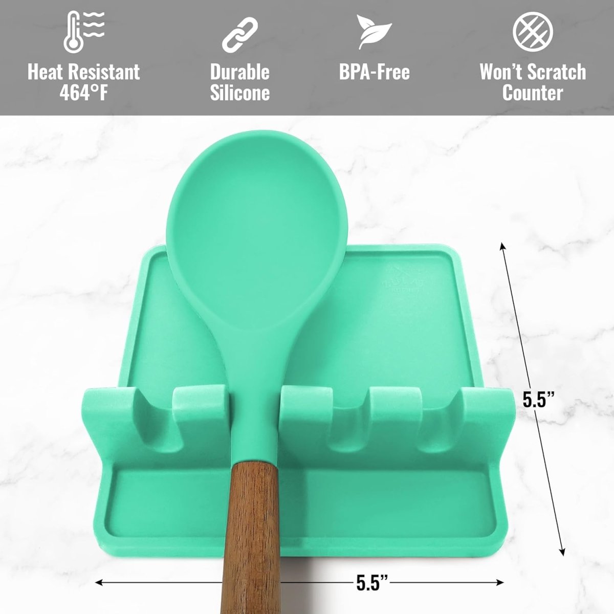 Zulay Kitchen Spoon Rest for Multiple Utensils High Heat - Resistant Silicone Drip Pad, BPA - Free Spoon Holder for Stove Top, Kitchen Gadget Holder for Ladles, Tongs, Cooking Spatula - Makes Great Gift - Homesidy.com