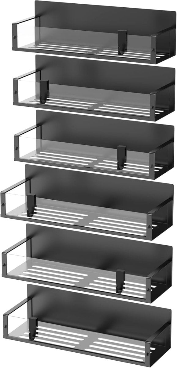 HuggieGems Metal 4 Pack Magnetic Spice Storage Rack Organizer for Refrigerator and Oven, Black Fridge Organizers and Storage - Homesidy.com