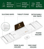 ROYAL CRAFT WOOD Bathtub Tray Caddy for Tub, Bamboo Bath Shelf, Premium Foldable Wood Bath Table, Expandable Bathtub &amp; Bathroom Accessories, New Home Gifts for Mom, Housewarming, Anniversary, Wedding - Homesidy.com