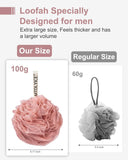 MTDLYICE Loofah Sponge, XXL Large Loofah 100g 4 Pack, Bath Sponge Soft Mesh Shower Loofah for Men, Body Scrub, Shower Pouf Bath Accessories, for Body Wash, Soap (Blue Gray) - Homesidy.com