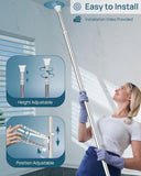 SEIRIONE Rustproof Shower Corner Caddy Organizer for Bathroom, 4 Adjustable Shelves with Tension Pole, for Bathtub Shampoo Accessories Storage Holder, 34 to 116 Inch Height - Homesidy.com