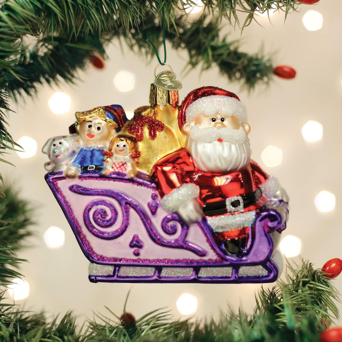 Old World Christmas Rudolph and Clarice Glass Blown Ornament for Christmas Tree, Handcrafted Holiday Decoration, Rudolph Collection - Homesidy.com