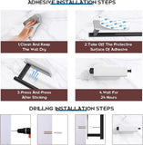 ASTOFLI Paper Towel Holder Under Cabinet No Drilling, Self Adhesive Paper Towel Holder Wall Mount for Kitchen Rack, Under Counter Napin Holder No Drill, 304 Stainless Steel Matte Black - Homesidy.com