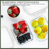 KOMUEE 10 Packs 30 oz Glass Meal Prep Containers,Glass Food Storage Containers with Lids,Airtight Lunch Bento Boxes,Microwave,Freezer and Dishwasher,Gray - Homesidy.com