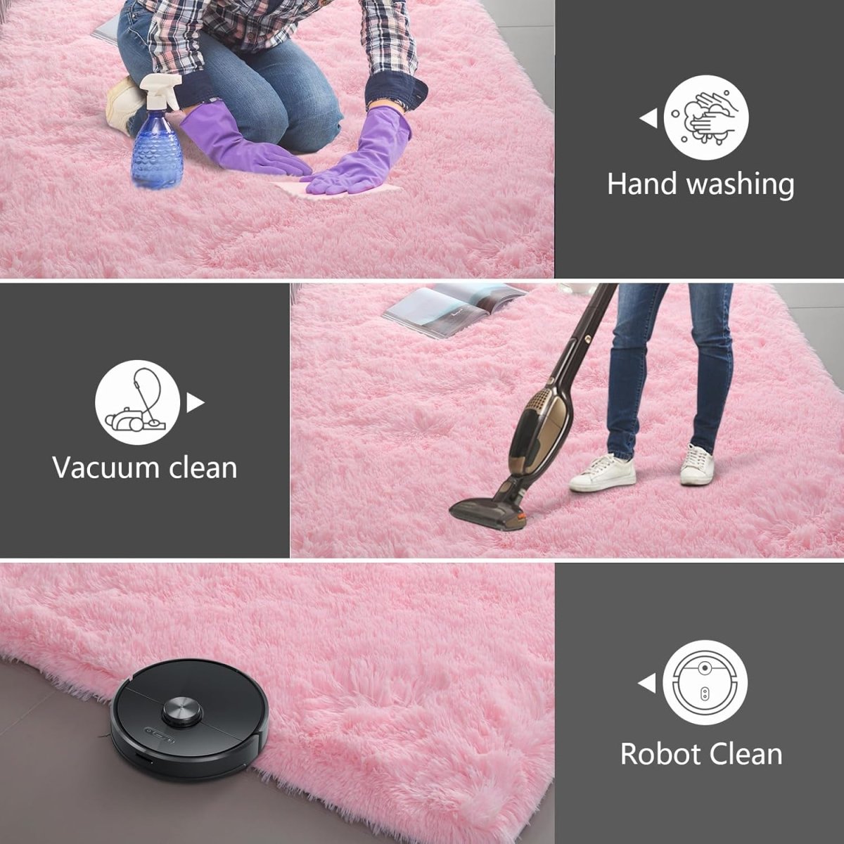 Shag Area Rugs for Bedroom Living Room,4X6 Ultra Soft Fluffy Area Rugs for Dorm, Indoor Carpet Nursery Rugs for Kids Girls Room Home Decor,Pink - Homesidy.com
