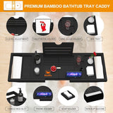 Premium Bamboo Bathtub Tray Caddy - Bath Tub Tray Table for Bathtub - Bath Caddy Tray for Bathtub, Expandable Size, Fits Most Bath Tubs - Homesidy.com