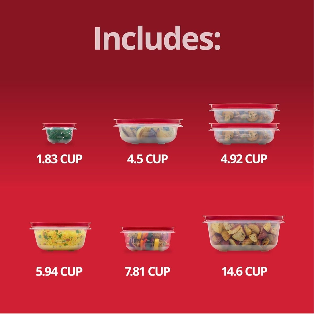 Rubbermaid 16 - Piece BPA - Free Plastic Food Storage Set, Red Vented Lids - Microwave, Dishwasher Safe: Perfect for Meal Prep, Leftovers, and Kitchen Organization - Homesidy.com