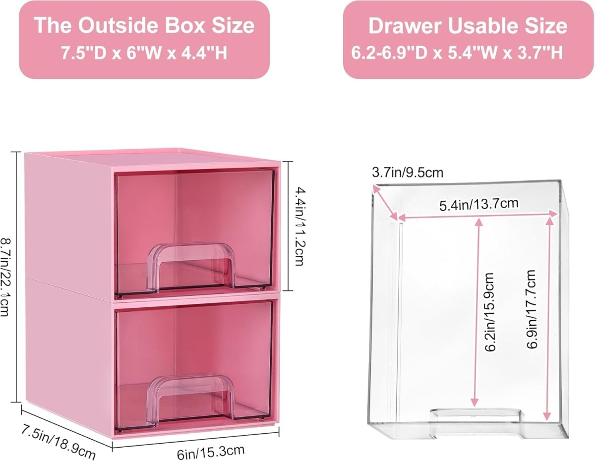 Vtopmart 4 Pack Small Clear Stackable Storage Drawers,Acrylic Bathroom Makeup Organizer,Plastic Storage Bins For Vanity, Undersink, Kitchen Cabinets, Pantry, Home Organization - Homesidy.com