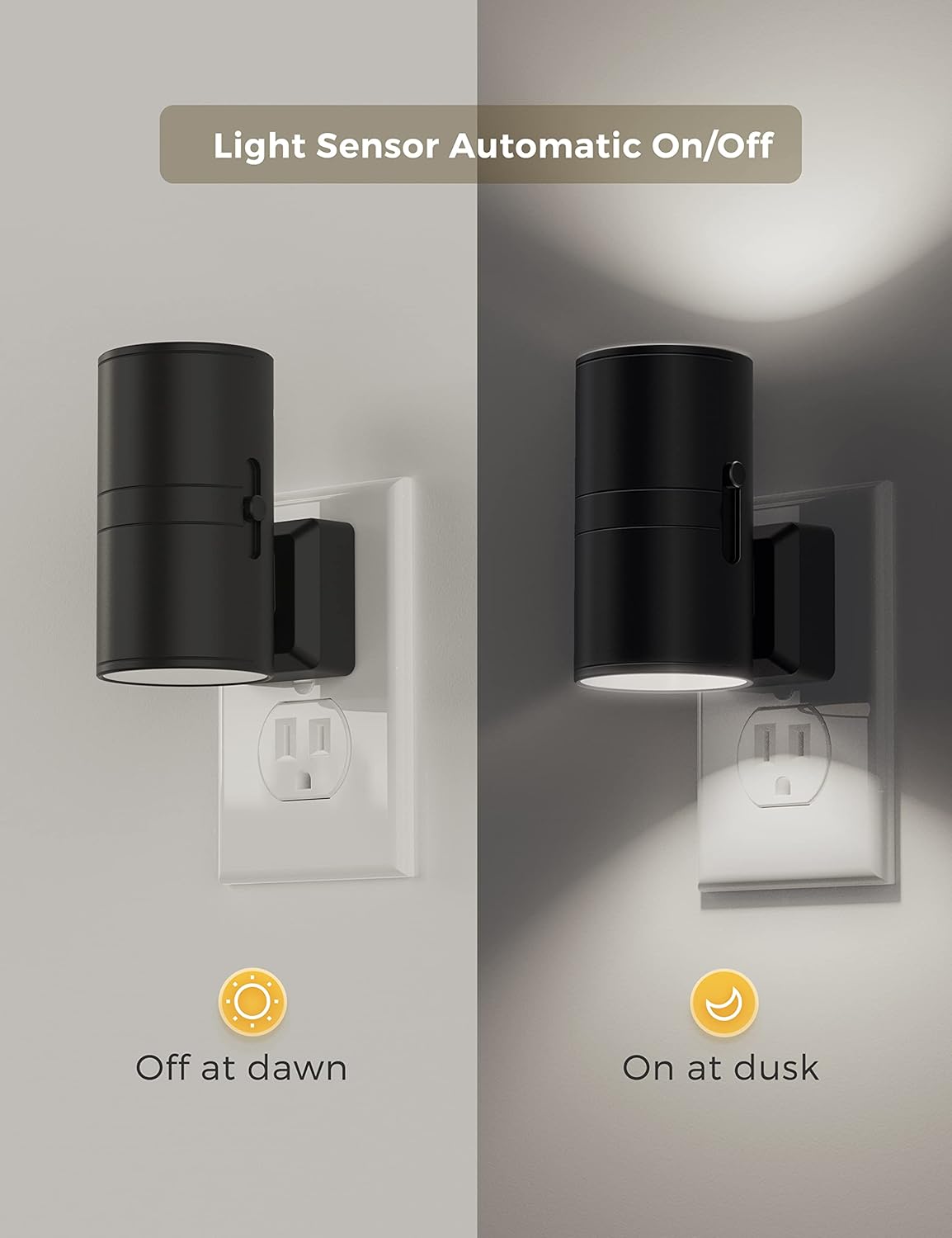 L LOHAS LED Night Light Plug in, Modern Night Lights Plug into Wall, Dusk to Dawn Sensor, Soft White 3000K, 0 - 100LM Adjustable Brightness, Dimmable Night Lights for Hallway Bedroom Stairway, 2 Pack - Homesidy.com