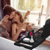 Premium Bamboo Bathtub Tray Caddy - Bath Tub Tray Table for Bathtub - Bath Caddy Tray for Bathtub, Expandable Size, Fits Most Bath Tubs - Homesidy.com