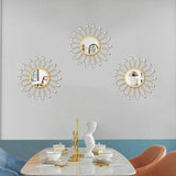 3 Pack Metal Mirrors for Wall Sunburst Wall Mirrors Home Décor Decorative Hanging Wall Art for Living Room Bedroom Entryway (Gold, Flower Sunburst) - Homesidy.com