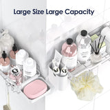 NESOMI Shower Caddy Adhesive Shower Organizer 7 - Pack, Rustproof Stainless Steel Bathroom Shelves, Large Capacity No - Drill Rack Storage Accessories with Soap Dish Toothbrush Holder &amp;24 Hooks Home Decor - Homesidy.com