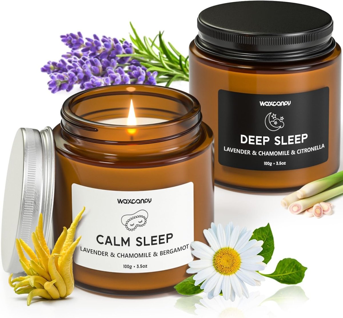 Waxcanpy Scented Candle Gift Set, Soy Candles for Women, Sleep Candles for Home Scented, 2 Pack Aromatherapy Candle for Relaxing, Sleep, Stress Relief &amp; Home Decor - Homesidy.com