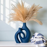 Lvases Snuggle Hollow Ceramic Vase Set of 2, Nordic Modern Boho ins Style Decorative Ceramic Aesthetic Flower Vase for Home Decor (Milky White W 6.3&34; X H 8.4&34;) - Homesidy.com