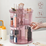 Rotating Makeup Organizer, DIY 8 Adjustable Layers Spinning Skincare Organizer, Cosmetic Display Case with Brush Holder Perfume Tray, Multi - Function Storage Carousel for Vanity Bathroom Countertop - Homesidy.com