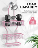 MSAICOE Shower Caddy Hanging - Never Rust Shower Hanging Organizer - Aluminum Over the ShowerHead Caddy with Soap Basket and 6 Hooks for Razor/Sponge (Black) - Homesidy.com